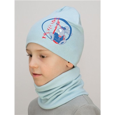 Комплект для мальчика шапка+снуд Marine, размер 48-50,  хлопок 95%