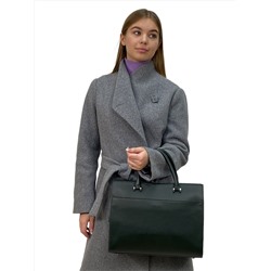 Женская сумка-порфель из натуральной кожи, цвет зеленый