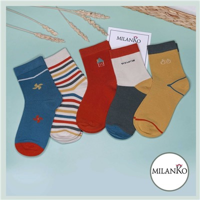 Детские хлопковые носки  (Узор 2) MilanKo D-222 упаковка