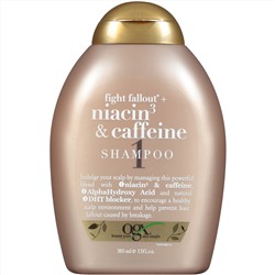 Шампунь против выпадения волос с ниацином и кофеином Fight Fallout + Niacin & Caffeine Shampoo, OGX 385 мл