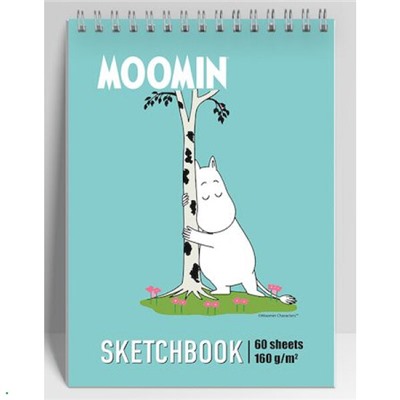 КС-Скетбук А5+ 60л твердая обложка на спирали "Moomin" бумага 160г MOM16 Academy style {Россия}