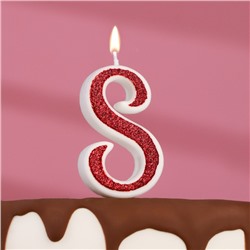 Свеча в торт на шпажке "Рубиновая коллекция", цифра 8, 5,2 см, рубиновая