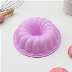 Форма для выпечки силиконовая Доляна «Немецкий кекс. Завиток», 20×6 см, цвет розовый
