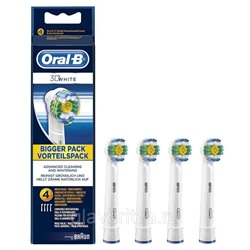 Насадка для электрической зубной щетки Oral-B BRAUN 3D White отбеливающая, 4 шт.