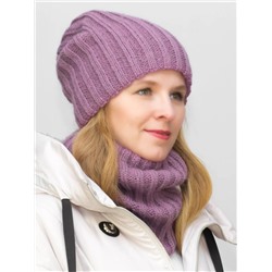 Комплект зимний женский шапка+снуд Жасмин (Цвет светлая фуксия), размер 56-58, шерсть 50%, мохер 30%
