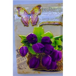Подставка керамическая 16 см "Тюльпаны фиолетовые"