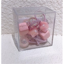 Набор резинок для волос "Pearl heart", pink, 10 шт. в наборе