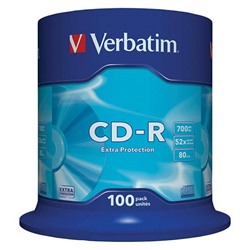 CD-R 700Mb Verbatim 52х100шт туб
