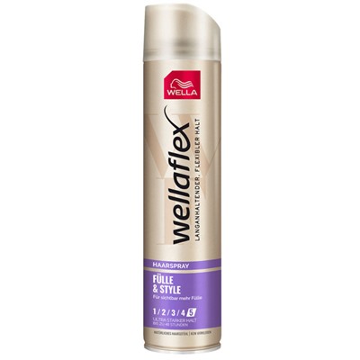 Лак для волос Wella Wellaflex №5 Насыщенность и Стиль/ Fulle & Style Ультрасильной фиксации,250 мл