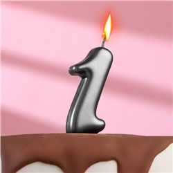 Свеча в торт "Овал" ,цифра 1 ,мокрый асфальт, 6,3 см