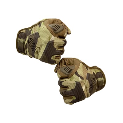 Тактические перчатки камуфляж Multicam, (B31) №200- Отличительная особенность данной модели - ударозащитный инновационный материал на ладони, абсорбирующий вибрацию и удары с большей эффективностью, чем накладки традиционных моделей