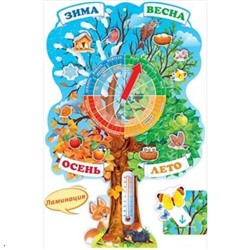84712 Плакат "Дерево. Времена года" (А1, текст, вырубка), (ОткрытаяПланета)