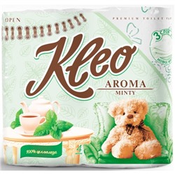 Туалетная бумага Kleo Aroma Мята, 3-х слойная, 4 рулона