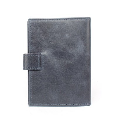 Обложка для авто+паспорт-Croco-ВП-1032  (с хляст, 5 внут карм, двойн стенка)  натуральная кожа синий пулл-ап (85)  260913