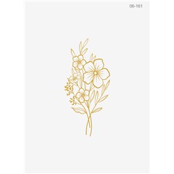 06-161 Термотрансфер Контур цветов, золото 16х7,3см