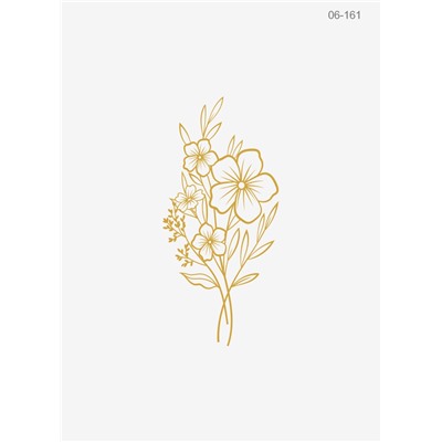 06-161 Термотрансфер Контур цветов, золото 16х7,3см