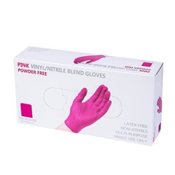 Blend Gloves, Перчатки винил-нитрил 50пар (розовые), размер S
