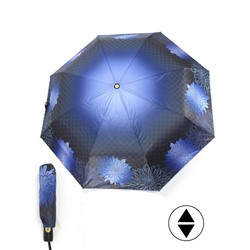 Зонт женский ТриСлона-L 3826 А,  R=58см,  суперавт;  8спиц,  3слож,  "Эпонж",  набивной,  синий 256245