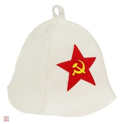 Шапка банная с аппликацией "Советская звезда"