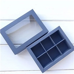 Коробка для конфет «шубер» с окном,(6) лавандовая, 140х100х35