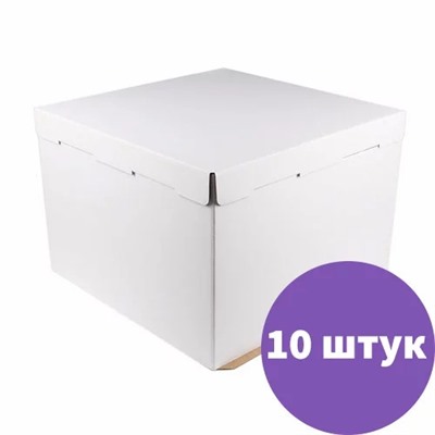 Короб для тортов «Эконом» белый, 300х300х450, 10 штук (Pasticciere)