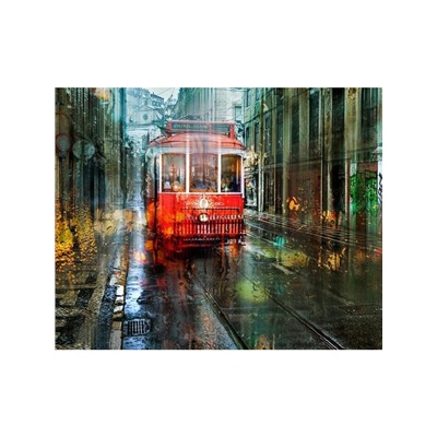 Трамвай под дождем