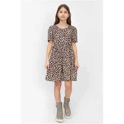Платье Леопард короткий рукав-фонарик арт. ПЛ-372 НАТАЛИ #885637