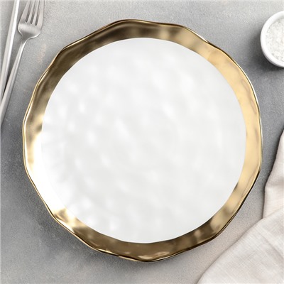 Тарелка керамическая обеденная «Инь и ян», d=27 см, цвет белый