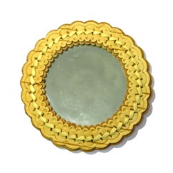 Зеркало берестяное плетеное круглое