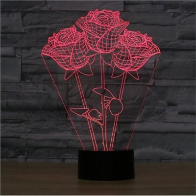 Светильник 3D Розы