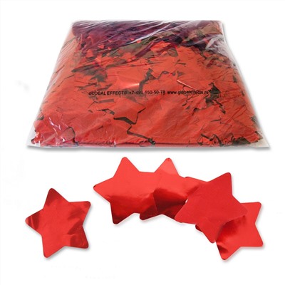 Конфетти металлизированное звезды (красное)