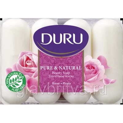 Мыло DURU Pure&Natural РОЗА 4Х85г.