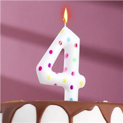 Свеча в торт «Конфетти», цифра «4», 9 см