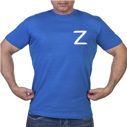 Васильковая футболка с термотрансфером буква «Z»