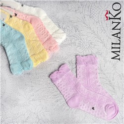 Детские носки  ажурные (узор 4) "листики" MilanKo D-233 упаковка