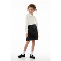 Молочная школьная блуза, модель 06152