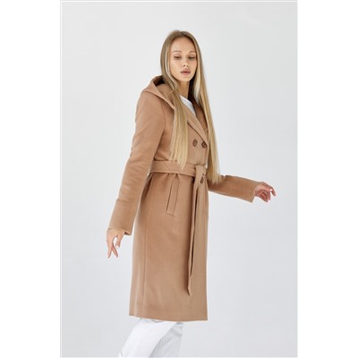 Пальто женское демисезонное 25020 (кэмел/ворсовая ткань)