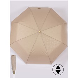 Зонт женский ТриСлона-L 3806 F,  R=58см,  суперавт;  8спиц,  3слож,  набивной "Эпонж",  бежевый 244385