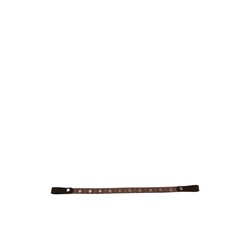 Налобник прямой, кружево, кожа, 20 мм, 40 см, коричневый, КС120к