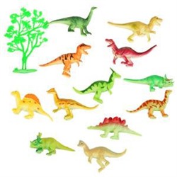 Игрушка пластизоль динозавры+дерево. 12шт/пакет ИГРАЕМ ВМЕСТЕ в кор.2*60шт