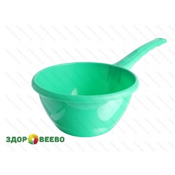 Ковш для сырного зерна с ручкой на 1,8 л (пластик) зелёный
