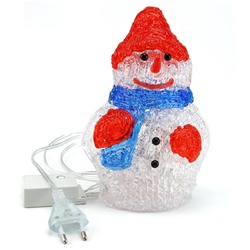 Декоративная фигурка снеговик с подсветкой (цвет белый,14x9x22см)