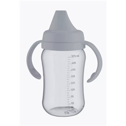 Бутылочка поильник-непроливайка с пластиковым носиком, grey (270 ml)