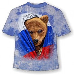 Подростковая футболка Медведь во флаге MM 808