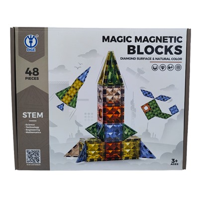 Магнитный  конструктор Magic Magnetic Blocks , 48 дет.