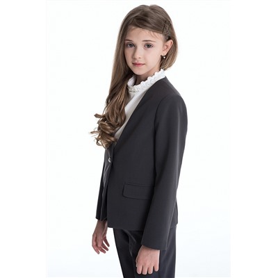 Серый школьный жакет для девочки Mooriposh, модель 0711