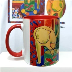 Кружка серии Культурное чаепитие "Кот и красные рыбки Анри Матисса"